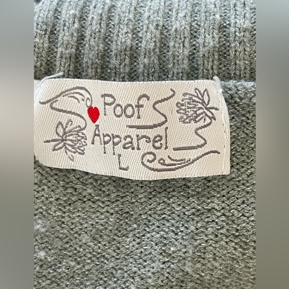 Poof Apparel EUC Ladies Cowl Neck Light Gren Long Sleeve Sweater Size Large - Picture 4 of 6